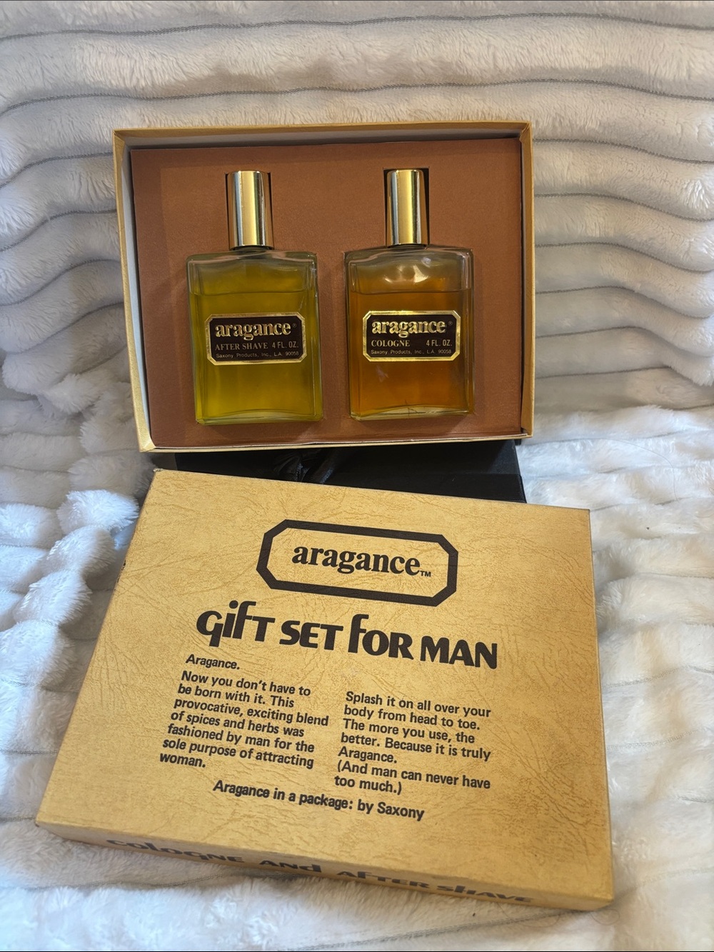 Aragance Cologne and After Shave VINTAGE in box Gift Set by Saxony